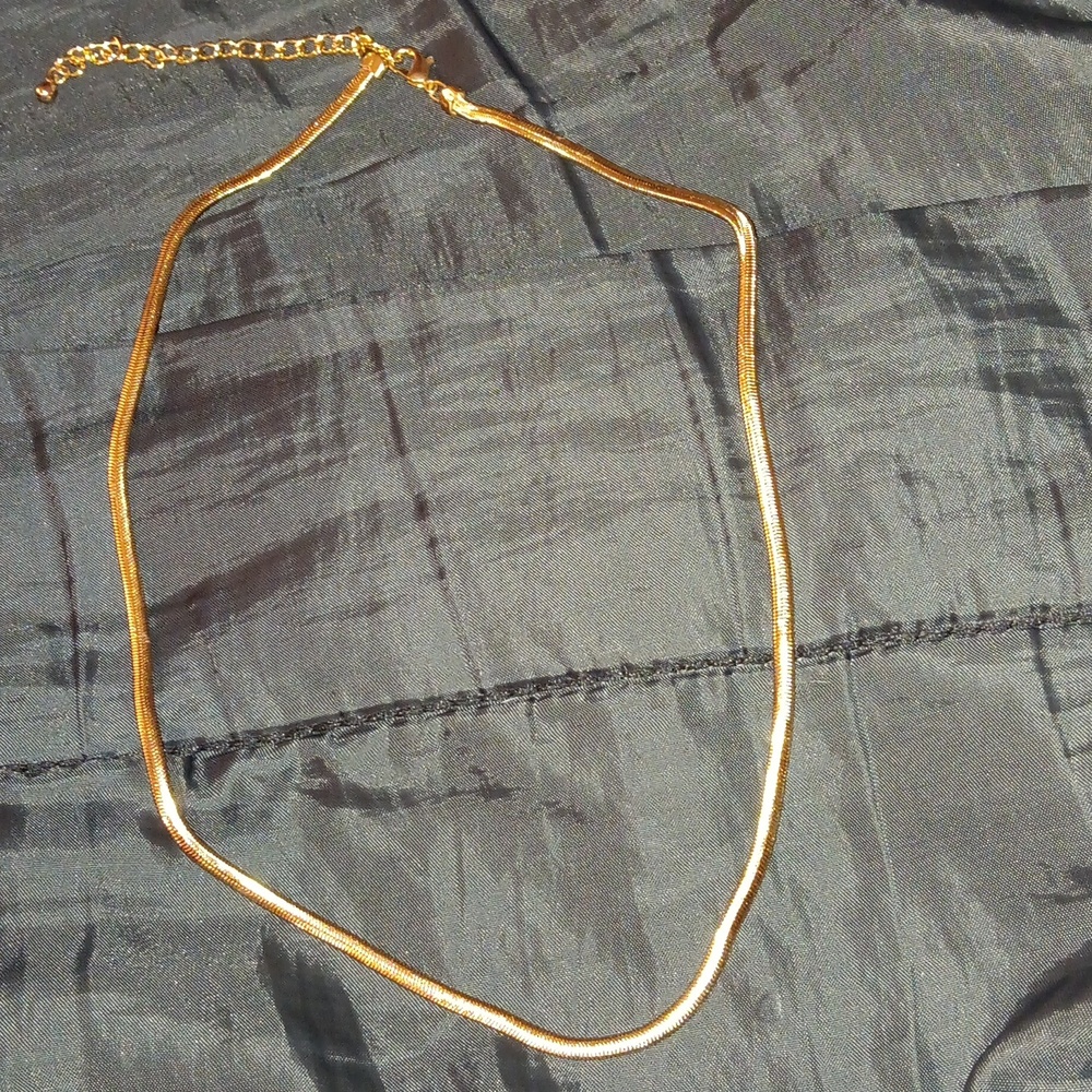 Gold plated thick chain necklace